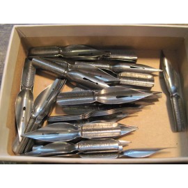 Vintage New NOS Dip Pen nibs/points - Spencerian #42 Bright Steel Dome-Point (6)