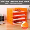 Gelite Acrylic File Organizer for Desk 4 Tiered Stackable Letter