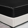DuShow Satin Fitted Sheet King Black,Stripe Silky Deep Pocket(35cm) Satin