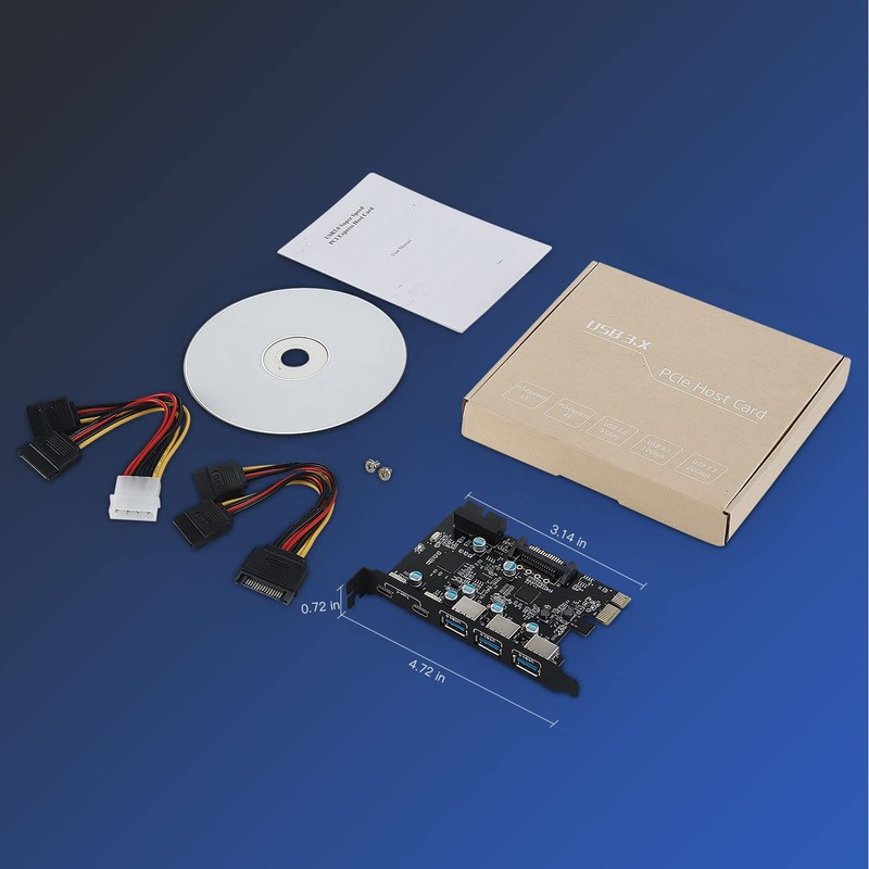 SINEFINE Tarjeta de expansión PCI-E x 1 a USB, 3.0