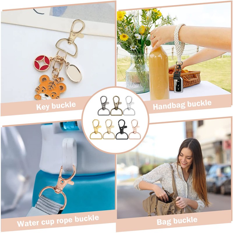 Key Ring Carabiner 60 Pieces Rotating Key Rings Key Ring