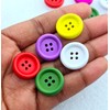 MajorCrafts 24pcs 20mm Mixed Colours Round 4 Holes Wood Sewing