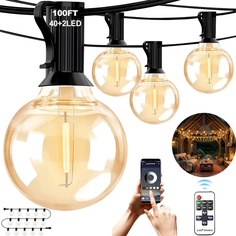 BTOOTB - 30m Guirnalda Luces 40+2 Focos App Y Control