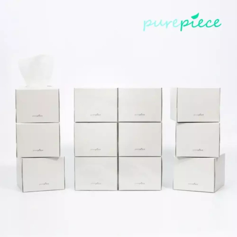 Pure Peace 퓨어피스 먼지없는 천연펄프 미니각티슈 230매 12개입 미용티슈 비염티슈