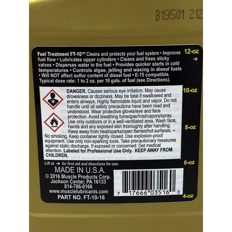 Muscle BRAND NEW Muscle Fuel Treatment FT-10 16 FL. OZ.