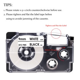 UniPlus 5x Compatible with Casio XR-9WE XR-9WE1 9 mm x 8 m Label Tape Compatible with Casio KL-60 KL-100 KL-120 KL-200 KL-300 KL-750 KL-780 KL-820 KL-2000 KL-7200 KL-8100 CWW L3 00 Black on White