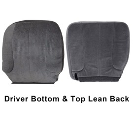 Priprilod Cloth Dark Gray Driver Side Bottom & Top Lean Back Replacement Cover Compatible with Dodge Ram 1500 2500 3500 2003 2004 2005