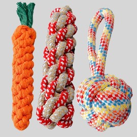 Dog Chew Toy (3 Counts), Durable Pet Teeth Cleaning Toys, Interactive Dog Rope Toy, Pet Supplies for Small Medium Large Dogs & Cats