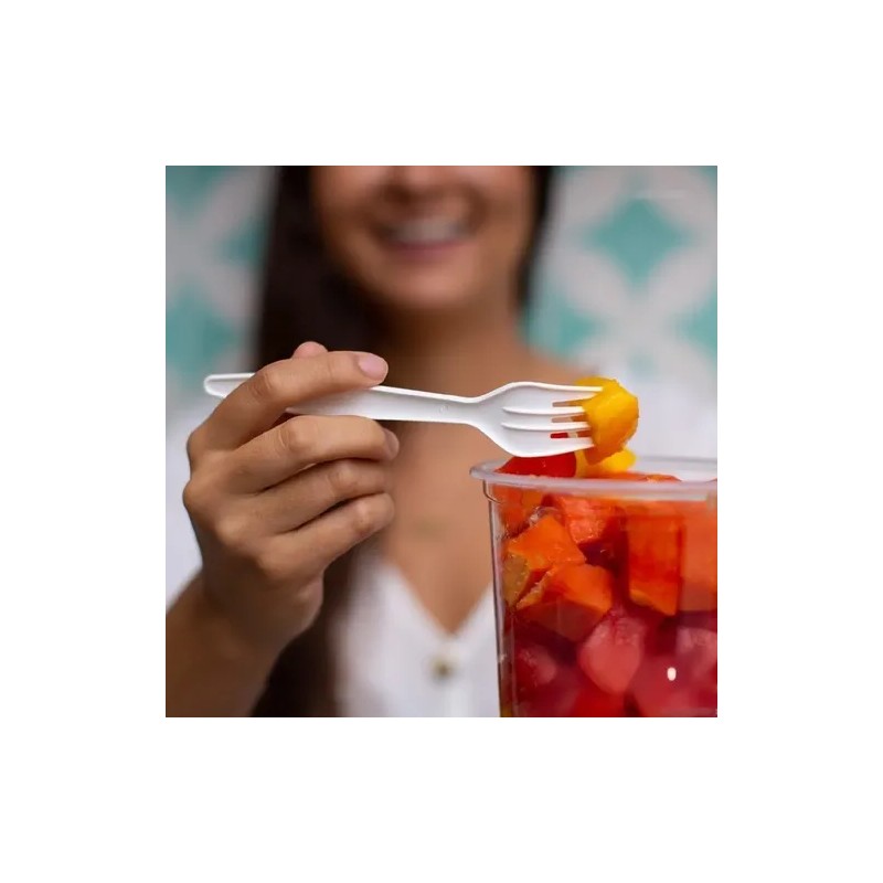 Tenedor Desechable Y Biodegradable We Care - Paq 100 Piezas