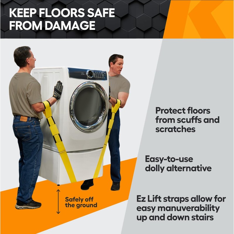 KEEPER Two Person Adjustable Lifting and Moving Straps with 800