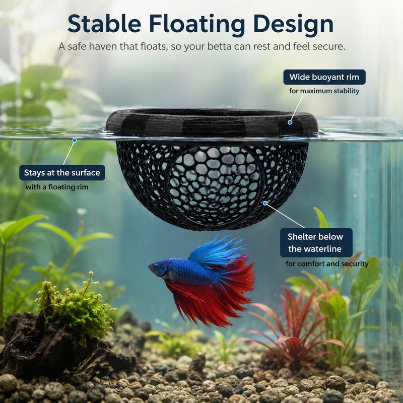 2 PCS Floating Betta Hammock, Shrimp Feeder, Small Fish Feeding