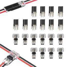 Leloco 2-Pin Cable Connector Plug, T Connector 2 Pin, Car Connector Quick Cable Connector Connections 18-22 AWG Cable Connector Waterproof (T2 Pack of 10, D2 10 Pieces)