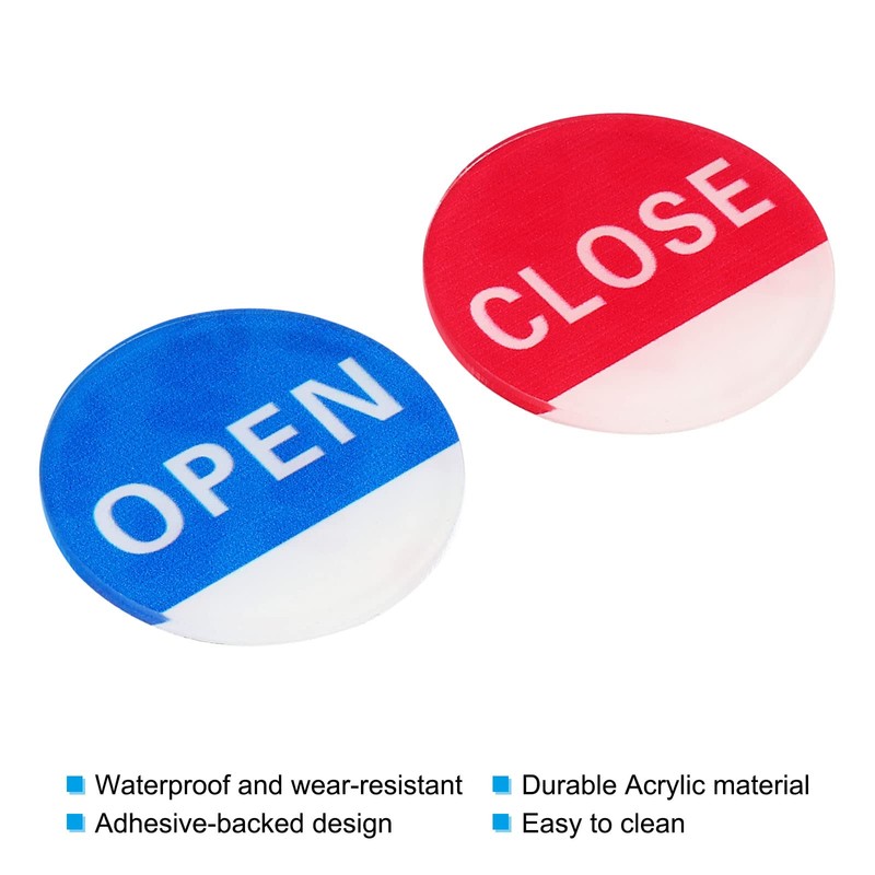 PATIKIL 5 Pairs / 10 Pieces Open/Close Label Acrylic Round