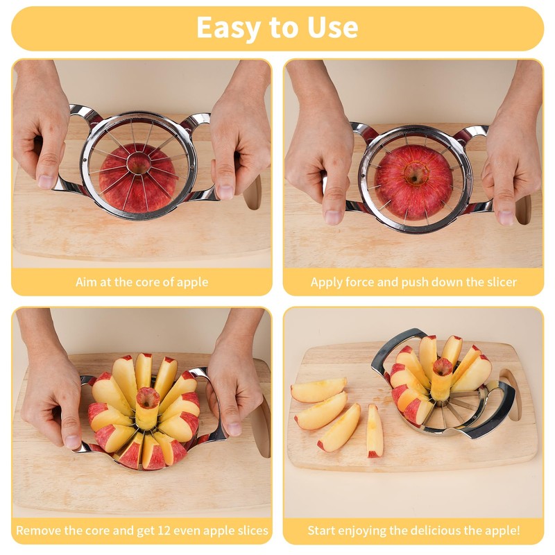 SAVORLIVING Apple Slicer, Upgraded Version 12 Slices Extra Large Apple
