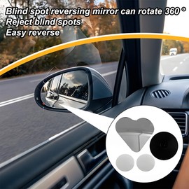 Sandfren 2PCS Car Blind Spot Mirrors, Heart Shaped Wide Angle Vehicle Blindspot Glass Convex, Frameless Automotive Rearview Side Mirror Accessories, Universal for SUV, Sedan, Truck