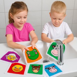 KAMACA Magic Towels, Set of 6, Size Approx. 30 cm x 30 cm Each, with Wonderful Motifs, Made from 100% Cotton, Farm Animals