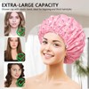 Shower Cap Reusable Shower Caps for Women, Double Layer Waterproof