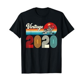 Vintage 2020 Funny 4th Birthday Gifts 4 Years Old Retro T-Shirt
