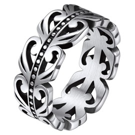 FaithHeart Stainless Steel Jewelry Infinity Heart Celtic Knot Rings for Men Boho Dress Ring Size 10