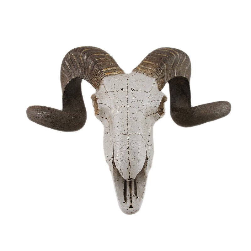 Deco 79 Polystone Sheep Home Wall Decor Skull Wall Sculpture,
