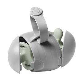 Portachupon para Bebé Ubbi On The Go - Soporte para chupete doble, mantiene a los bebés limpios y accesibles, incluye correa de silicona, color gris