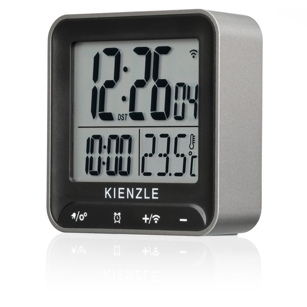Kienzle Digital Radio-Controlled Square Alarm Clock with DCF Radio Control,