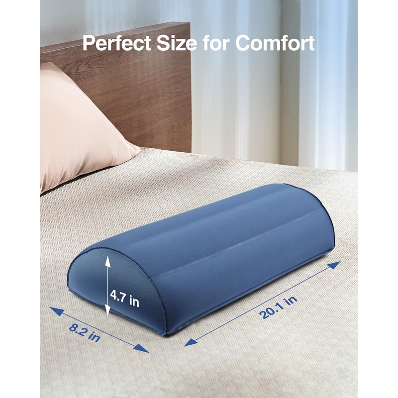 Luxtude Inflatable Bolster Pillow for Legs, Half Moon Pillow Under