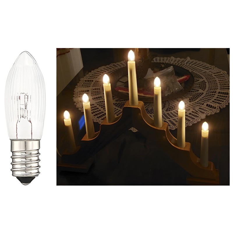 15 Pcs 3W 2700K Warmwhite Glass Bulbs Tapered Candles E10