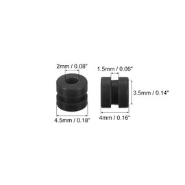 MECCANIXITY RC Anti Vibration Rubber Balls for RC F4 F7 Flight Controller RC Drone Accessories M2x4mm(Black), Pack of 24