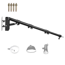 Happybuy Ring Light Wall Mount Boom Arm, 39.37 in/100 cm, Triangle Boom Arm Support with 180° Rotation, Heavy Duty Wall Stand Tripod, for Studio Lights, Photography