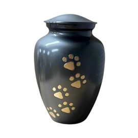 Royal Rapture Urn For Ashes Jar Paw Engraved Dog Cat Funeral Cremation Love Urns decorative(Grey 4") RJM06-01