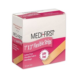 MAGID MP62550 Medi First Woven Bandage, Natural, 1" x 3" (Pack of 50)