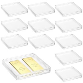 BENECREAT 18 Pack Clear Acrylic Box, 2.5x2.5x0.3inch Mini Plastic Storage Containers with Lid for Collecting Small Items, Beads, Jewelry, Business Cards, Crafts