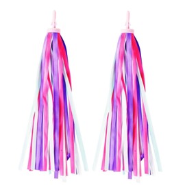 JJiaoLinin Handlebar Tassels, 1 Pair Handlebar Fringe Streamer Ribbons for Children's Bicycle Handlebar Fringe Colourful Handlebar Ribbon Bicycle Streamer Ribbon for Bicycle Grips Decoration Purple