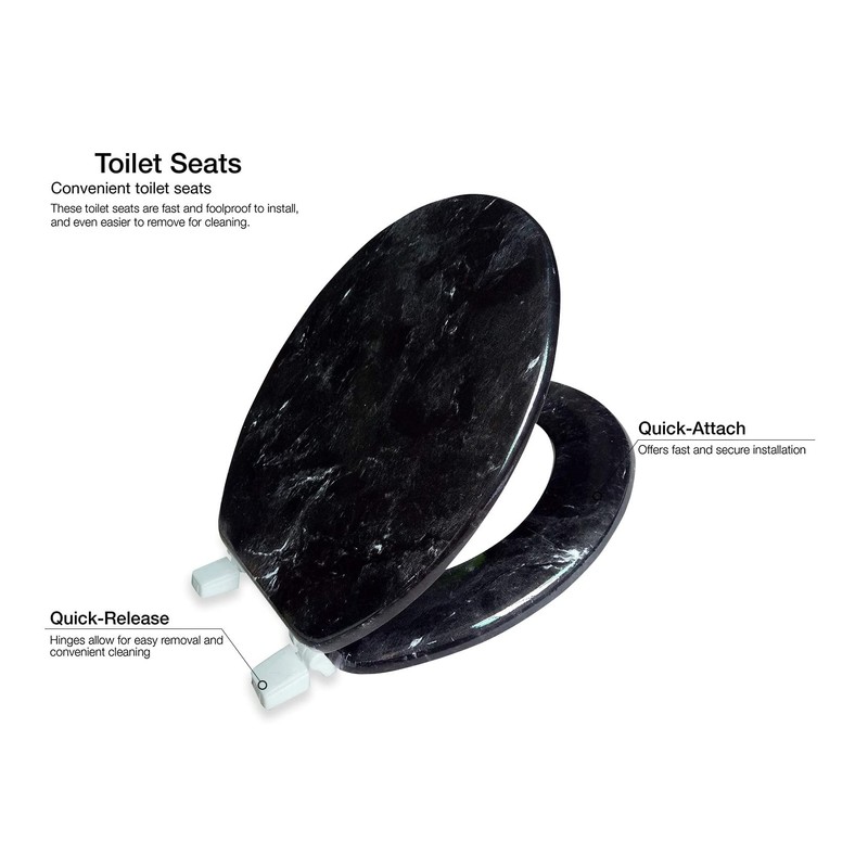 J&V Textiles Round Toilet Seat With Easy Clean & Change