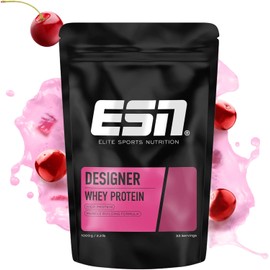 ESN Premium Designer Whey Protein Powder, Cherry Yogurt, 1 kg, up to 23 g Protein per Serving, Ideal for Muscle Building and Maintenance, Made in Germany