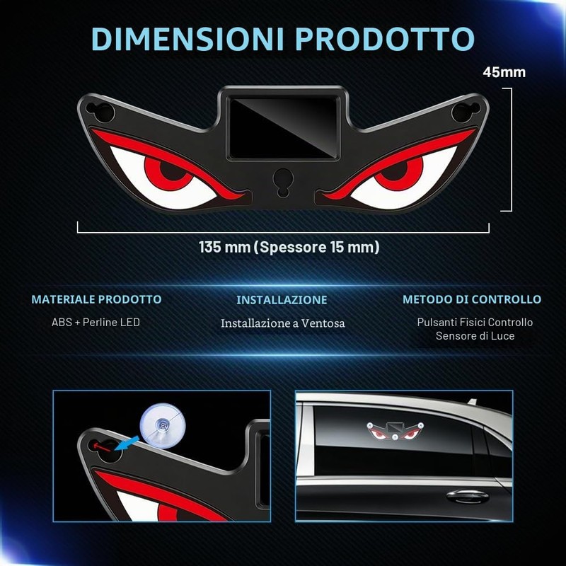 Teguangmei Solare Luce LED di Occhi Diavolo per Finestrino Auto