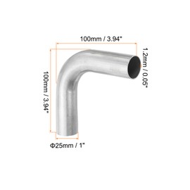 PATIKIL 1 Inch OD 304 Stainless Steel Butt, 2Pack 90 Degree Elbow Pipe Fitting Bend Welding Sweat Solder Connection for Handrail