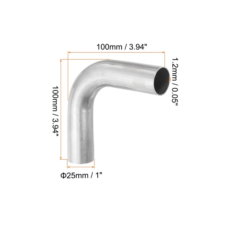 PATIKIL 1 Inch OD 304 Stainless Steel Butt, 2Pack 90