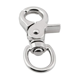 heyous 4pcs Zinc Alloy Trigger Snap Hooks, 30x10mm 360 Degree Swivel Spring Buckle Metal Swivel Clips Heavy Duty Snaps Hook for Webbing, Straps, Wires, Cords, Pet Collars, Leather Belt etc., Silver, 30x10mm