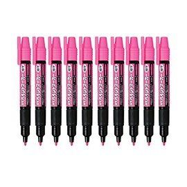 Marcador Permanente Uso Industrial Pentel Punto Fino Rosa/10 Piezas-MSP20-P