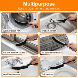 4Pcs Hard Bristle Crevice Cleaning Brush Grout Scrub Brushes Multifunctional Small Cleaning Tool House Deep Cleaninng Supplies for Bathroom Shower Kitchen Tile Window Narrow Spaces Sink Home Essential