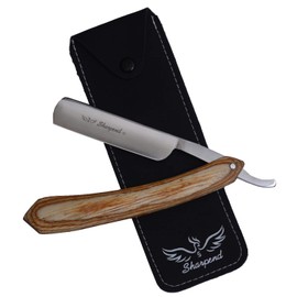 Professional Barber Sharp Straight Edge Knife Men’s Cut Throat Shaving Razor Vintage Wood Handle Salon Classic Handle – Shave Ready with Pouch By Sharpend