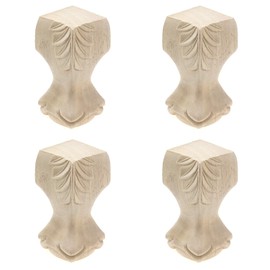 T Tulead Wood Furniture Legs Unfinished Sofa Feet Replacement Couch Table Wardrobe Cabinet Dresser Legs 120mm/4.72" Height,Set of 4