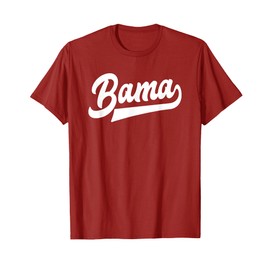 Bama Alabama White Script Design Southern T-Shirt