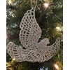 Silver Glitter Dove Bird Christmas Tree Baubles Decorations - Set