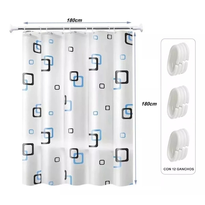 CACTUS ARCOIRIS Cortina Ducha Baño Tela Peva Larga 180cm Impermea