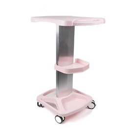 Aluminum Alloy Trolley Stand Assembled For Ultrasonic Cavitation RF Machines Salon Spa Beauty Tattoo Rolling Cart Tray USA STOCK (Pink)
