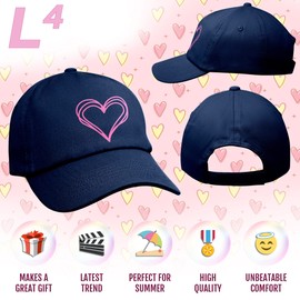 L4 Girl's Doodle Love Heart Baseball Cap Kids Scribble Pink Summer Hat (Graphite Grey, One Size)