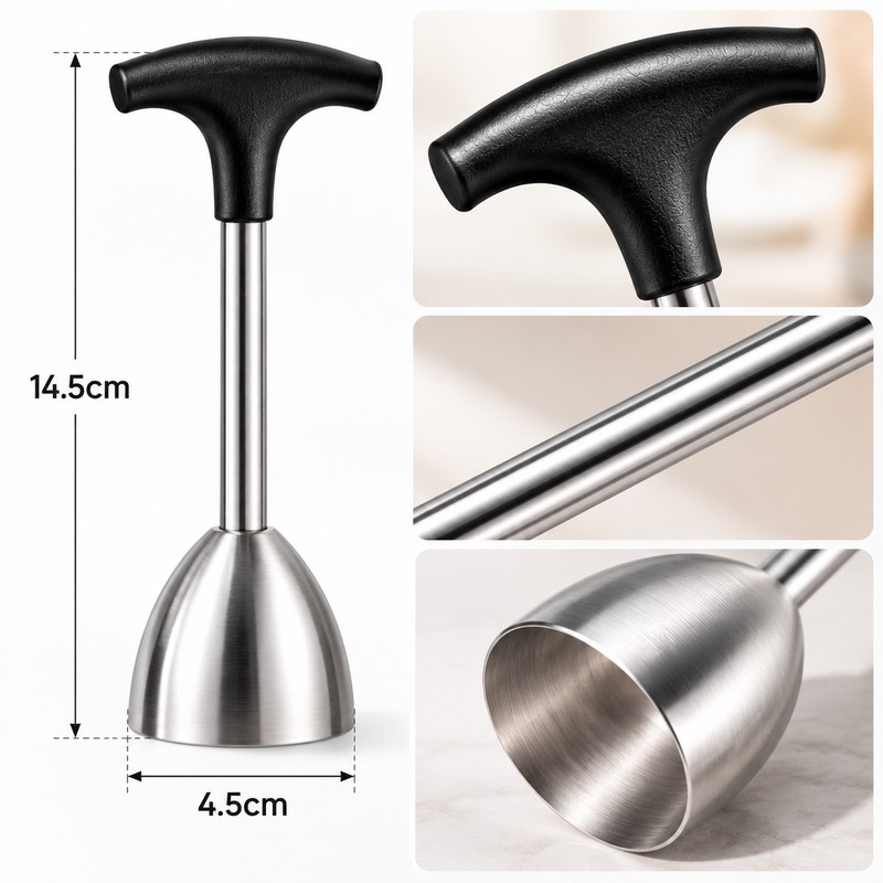 Stainless Steel Egg Topper for Soft-Boiled Eggs – Manual Egg